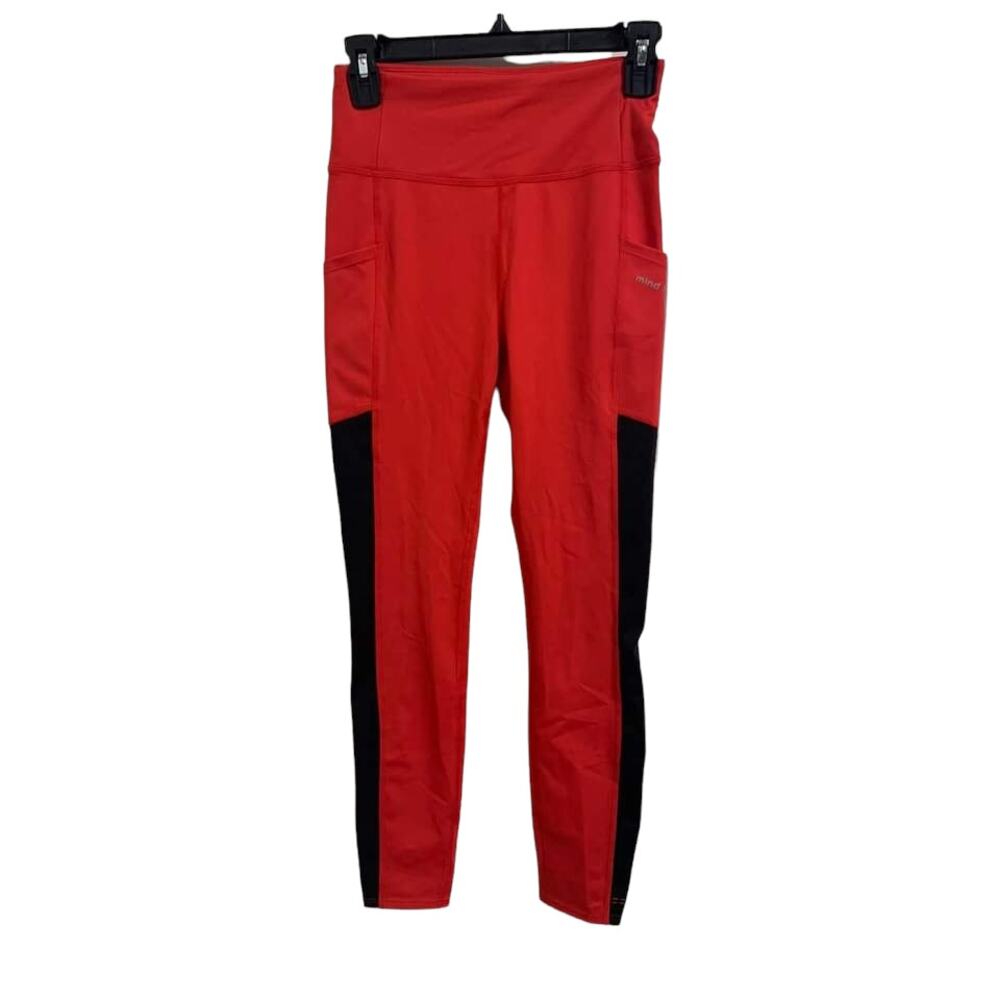 Mind‎ Body Love Color Blocked Legging Red Black Pocket Size XS